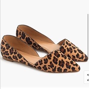 J Crew Zoe Leopard Flat Calf Hair d'Orsay